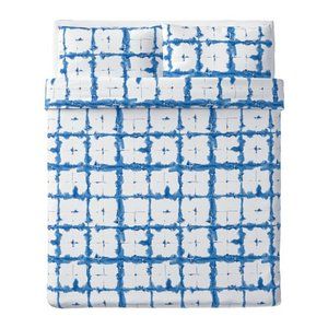 IKEA TANKVARD Queen Duvet Cover with Pillowcases